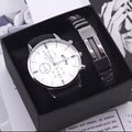 2pcs Man Watch Bracelet Set