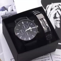 2pcs Man Watch Bracelet Set