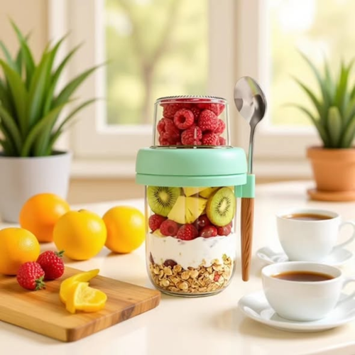 4Pcs Set Glass Oat Jars