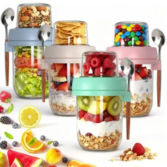 4Pcs Set Glass Oat Jars