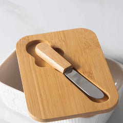400ml Porcelain Butter Dish with Lid