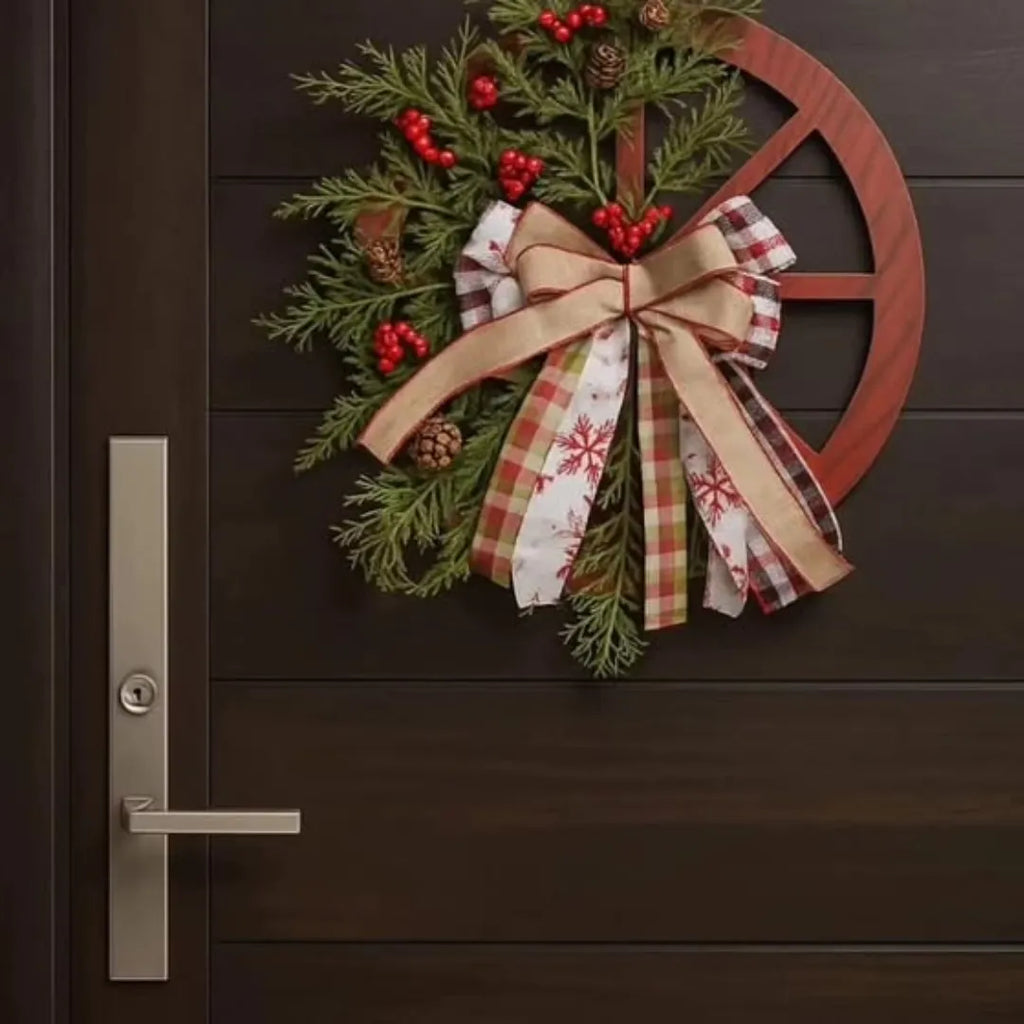 40cm Christmas Rustic Wheel Garland