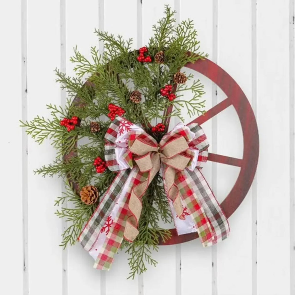 40cm Christmas Rustic Wheel Garland