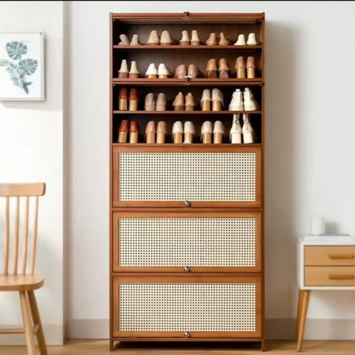 11 Layer Breathable Bamboo Shoe Storage Cabinet