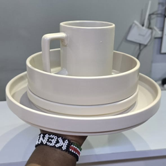 24Pc Matte Black Dinner Set