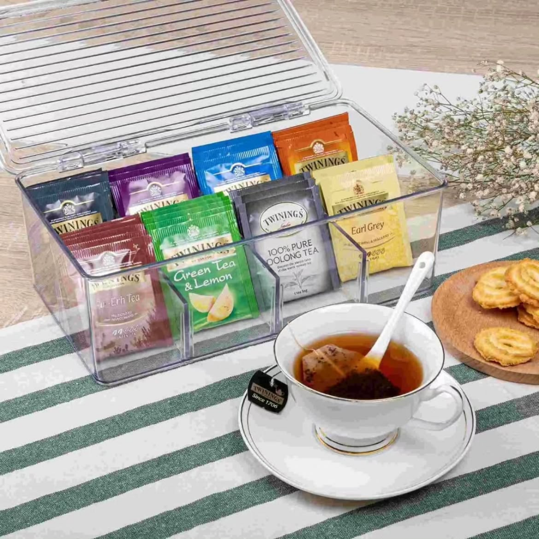 Acrylic Tea Bag Organizer with Cover