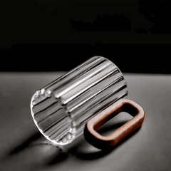 6pcs Heat Resistant Borosilicate Ribbed Glass Mugs