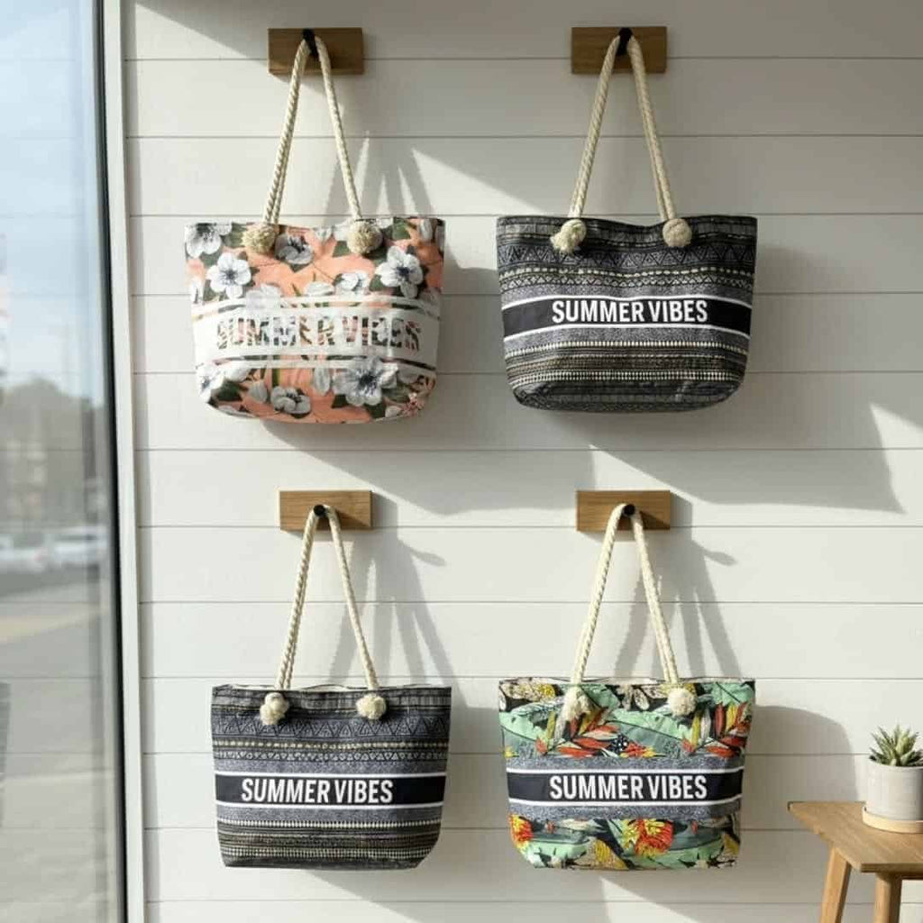 Summer Vibes Women Beach Market Bag