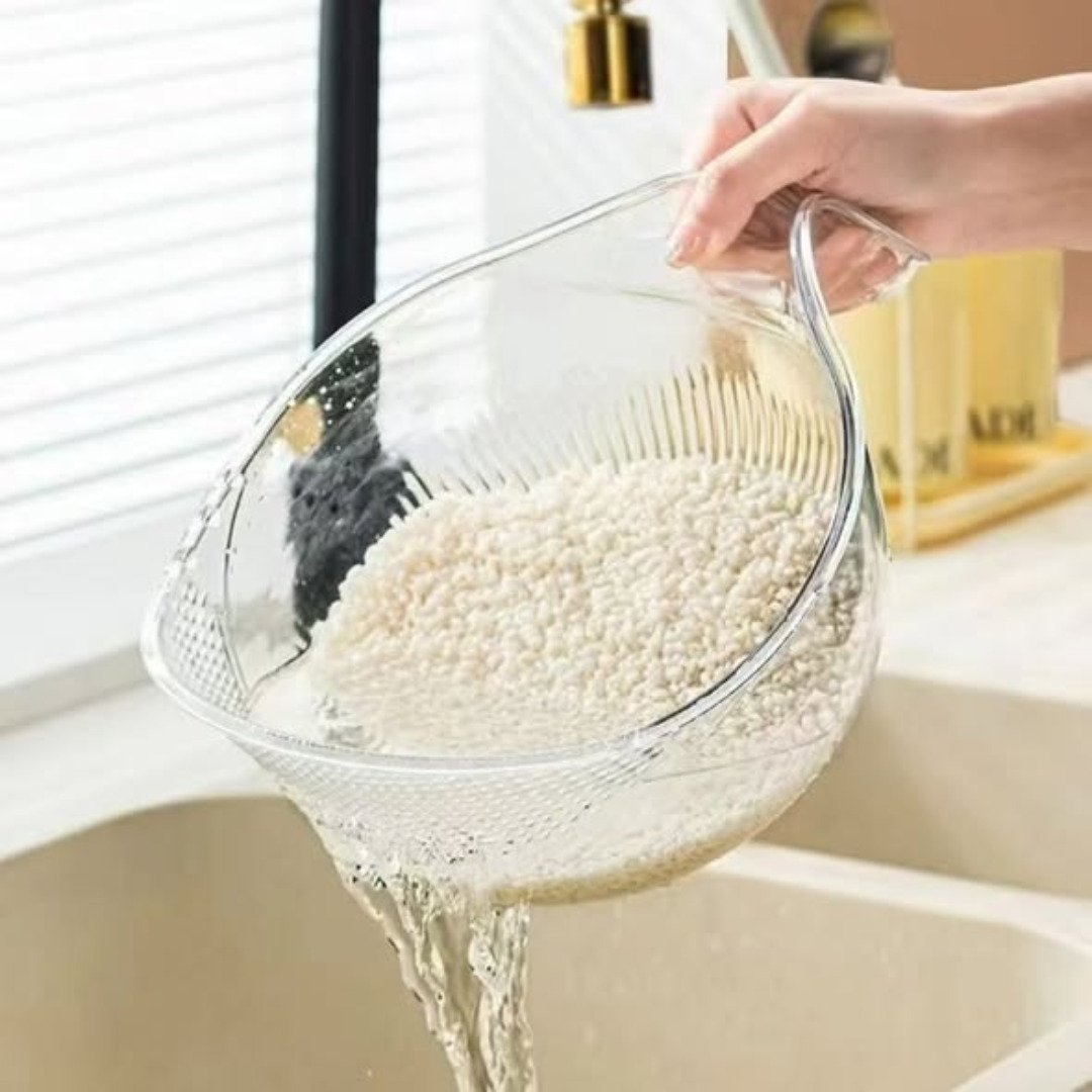 Acrylic Rice Washing Bowl and Colander