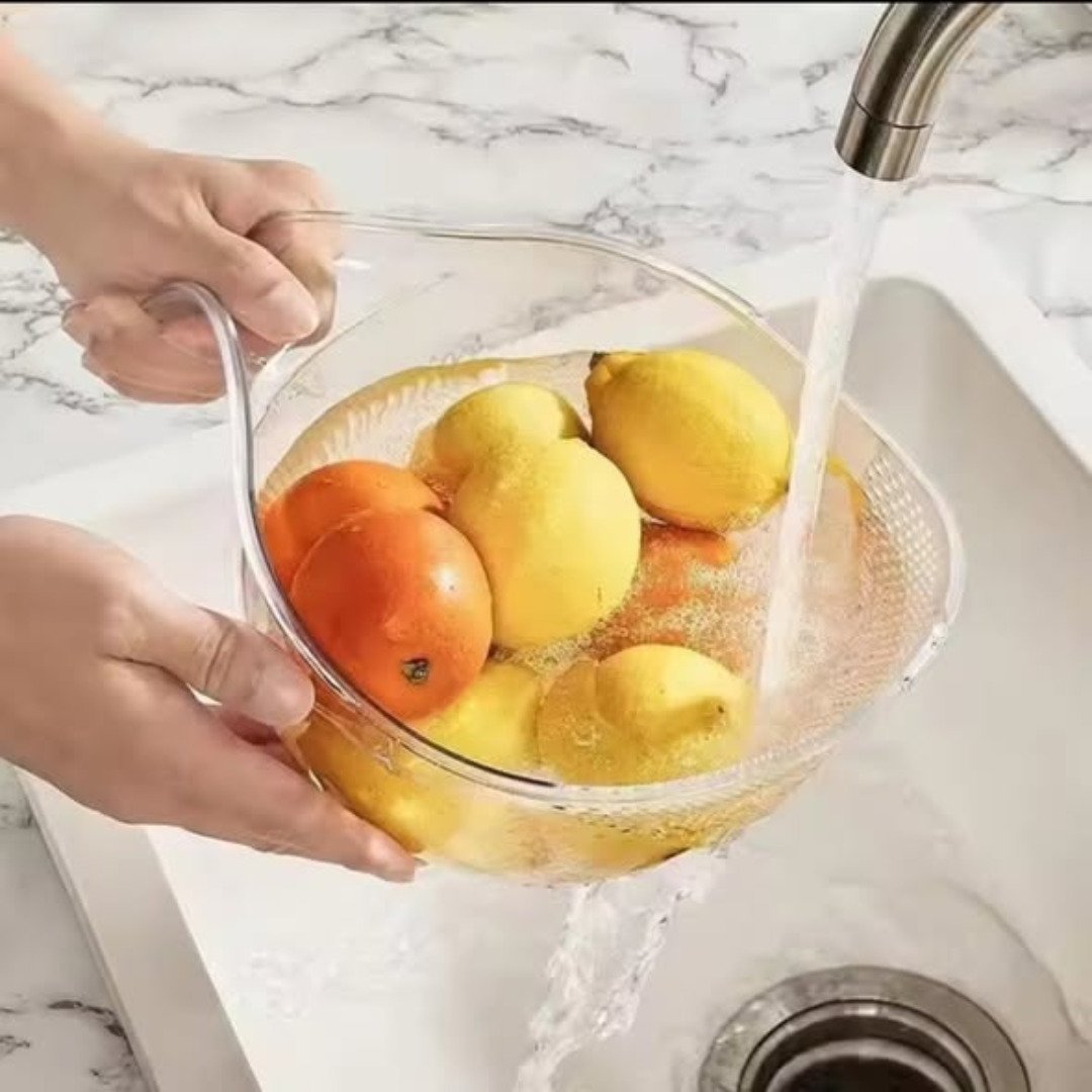 Acrylic Rice Washing Bowl and Colander