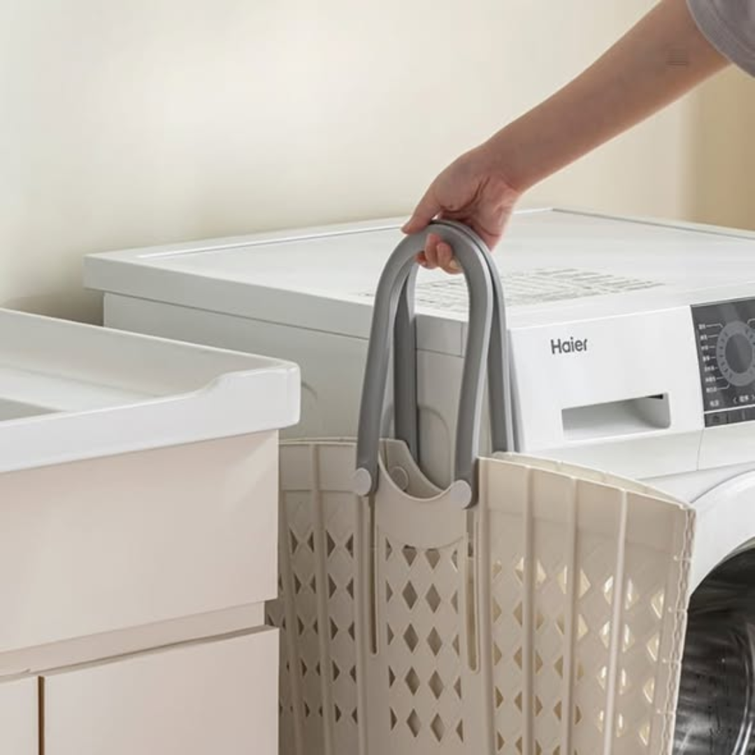 Plastic Handheld Folding Dirty Clothes Basket