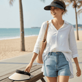 Wide-Brim Sun Visor Caps