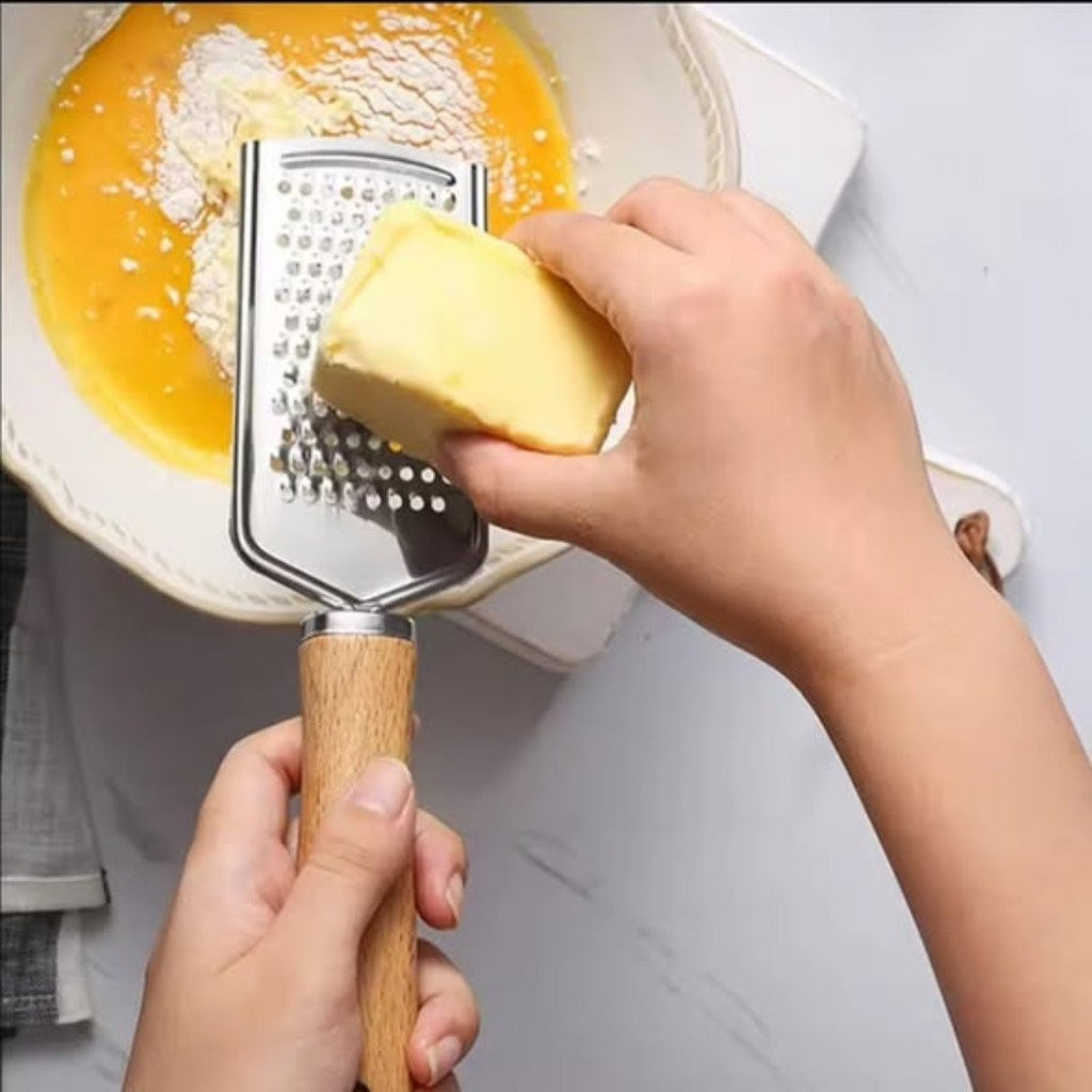 Stainless Steel Multipurpose Grater with Wooden Handle