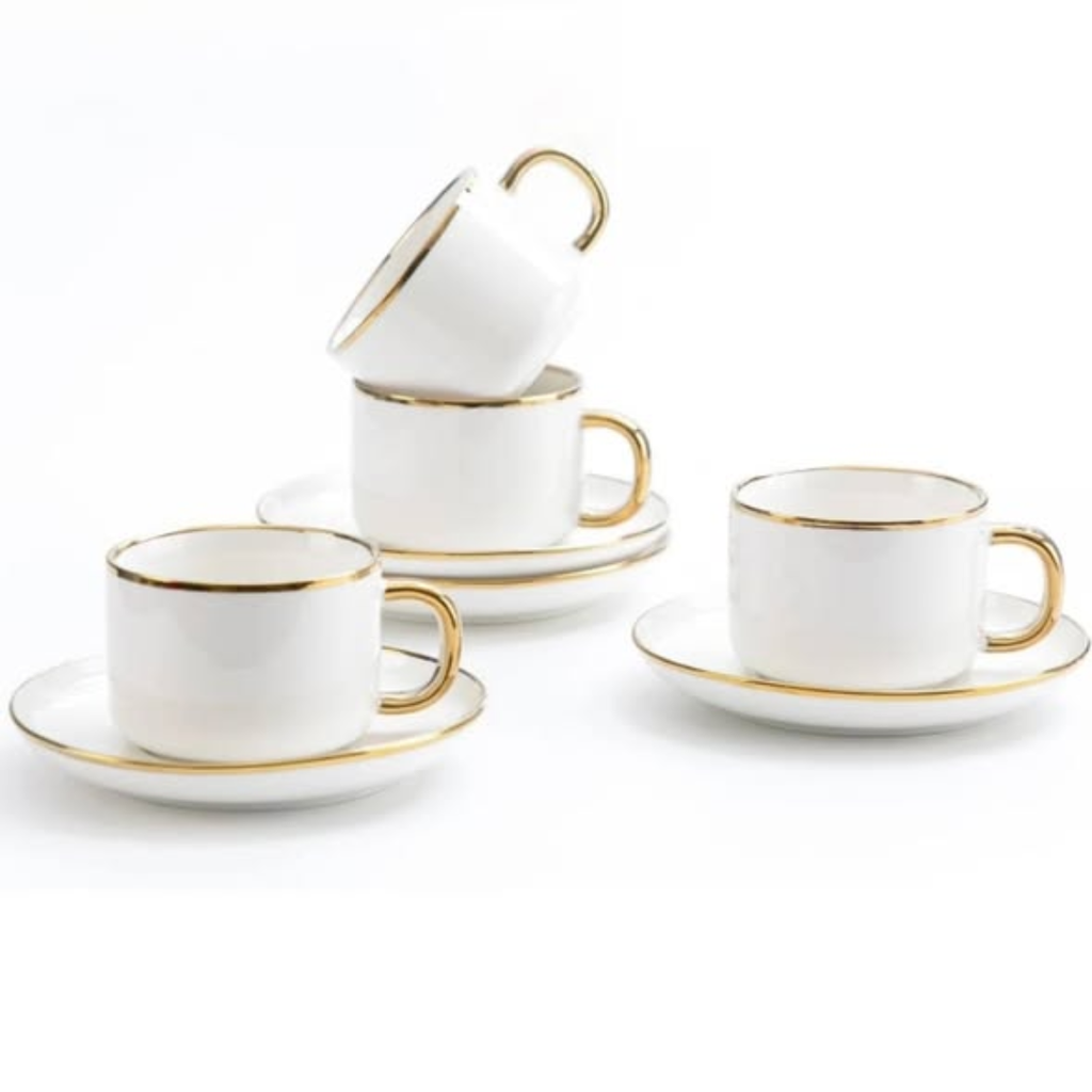 12 Pcs Ceramic Cup and Saucer Set