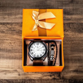 2Pcs/Set Fashion Mens Watches Set