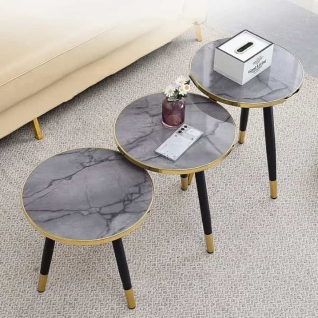 3 in 1 Nesting luxury marble side stool
