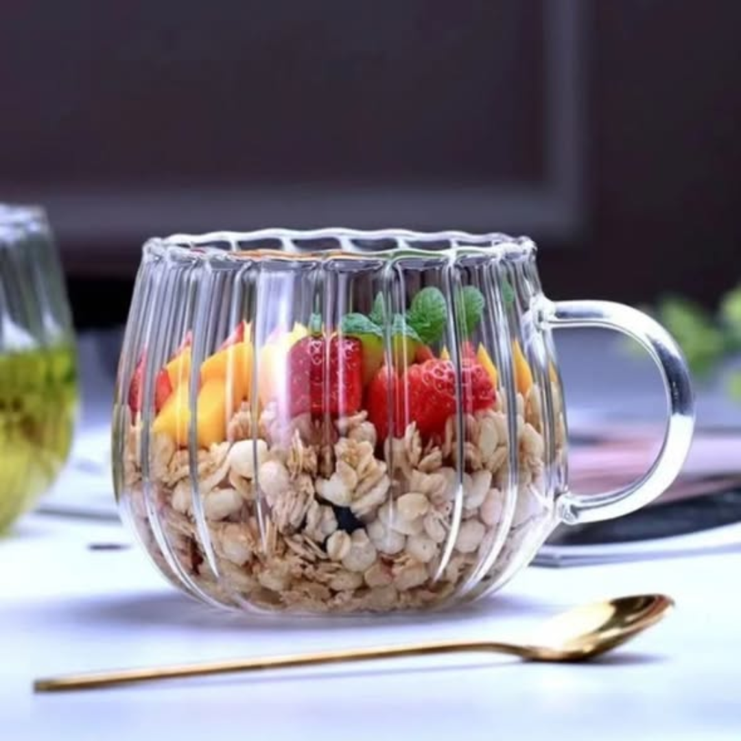 Stripped Pumpkin Shape Borosilicate Cups