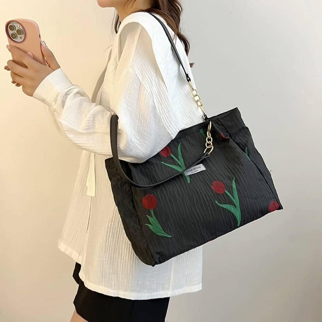 Floral Canvas Tote Bag