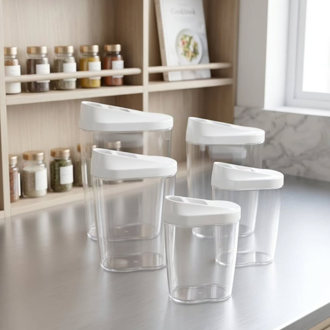 5pc Set Easy Lock Storage Jar