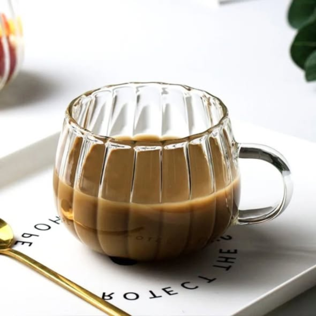 Stripped Pumpkin Shape Borosilicate Cups