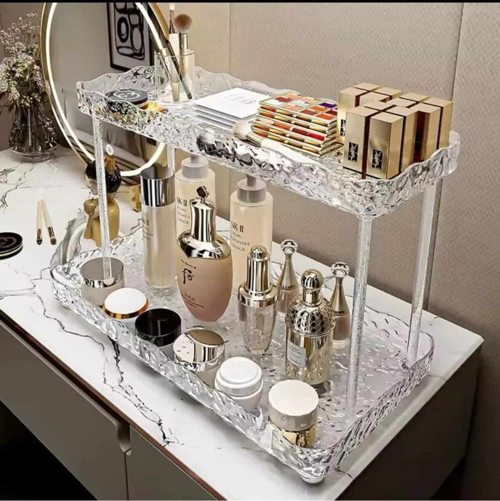 Two Tier Crystal Like Makeup Organizer