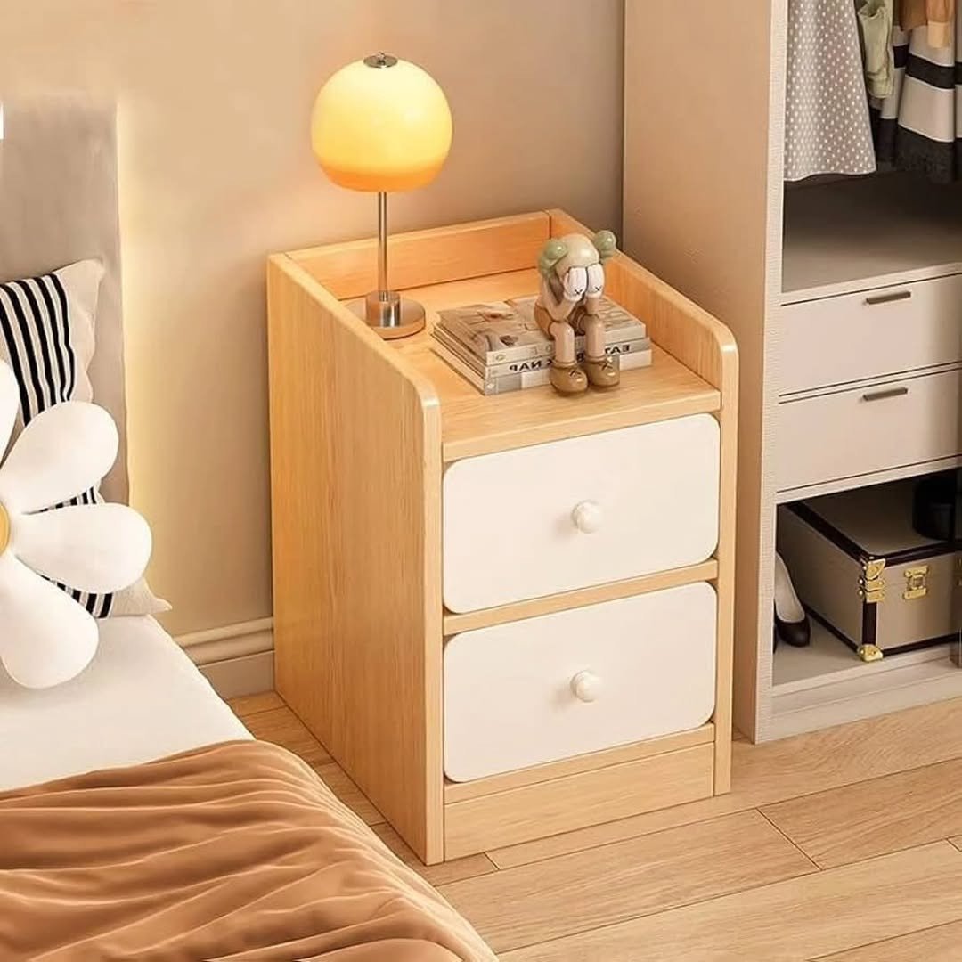 Minimalist Wooden Bedside Table with Drawer