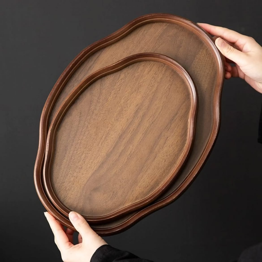 Wooden Decorative Serving Tray Set – 2pcs