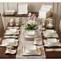 36pcs Porcelain Dinner Set with Gold Rim