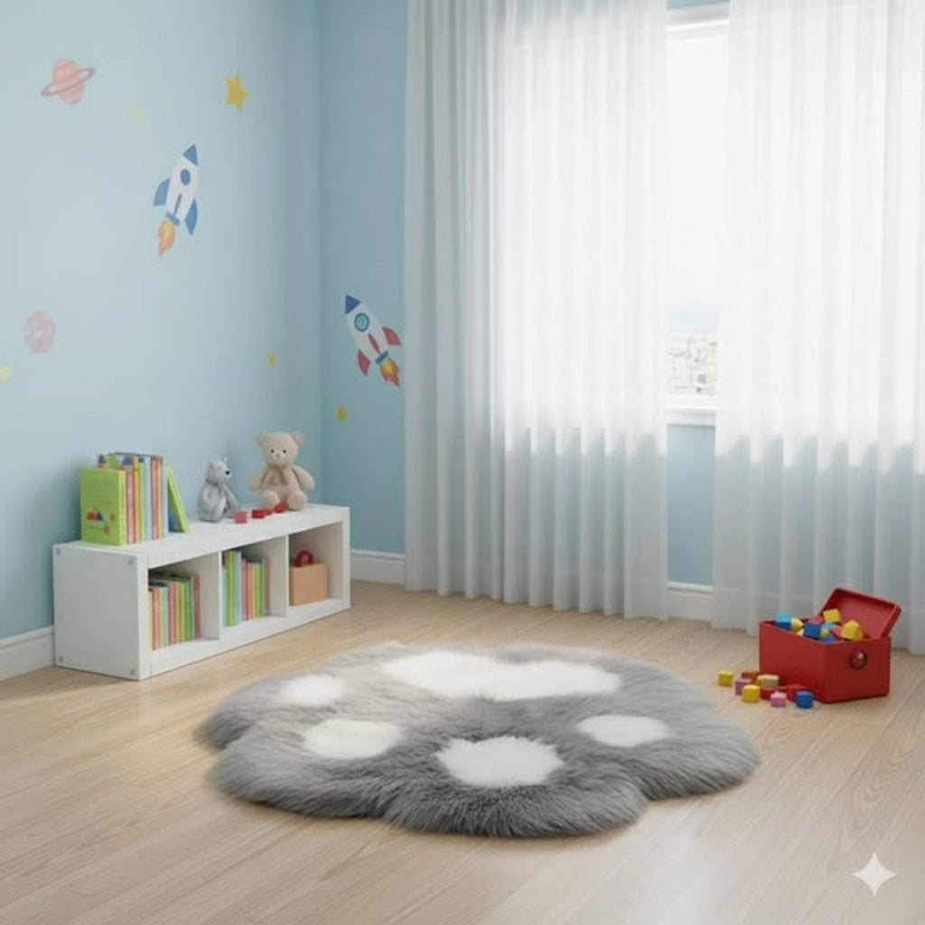Cute Cat Paw Pattern Soft Plush Carpet