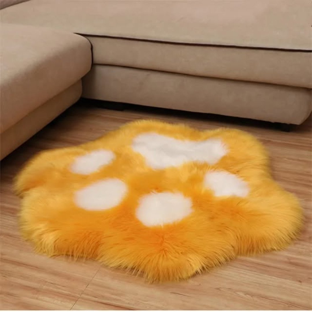 Cute Cat Paw Pattern Soft Plush Carpet