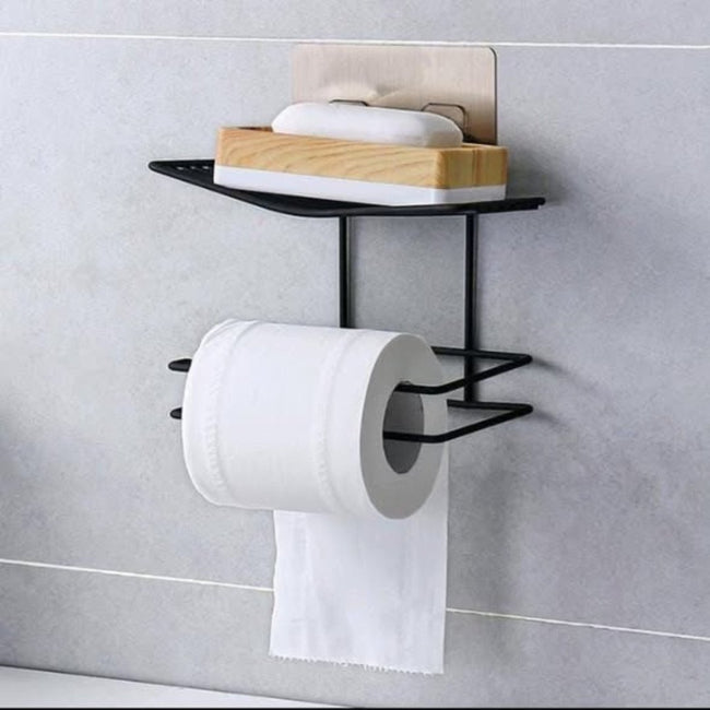 Wall mounted wrought iron tissue holder