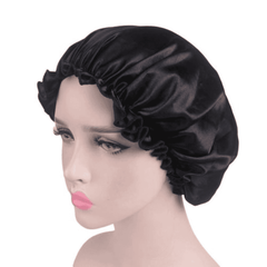 Black Satin Hair Bonnet