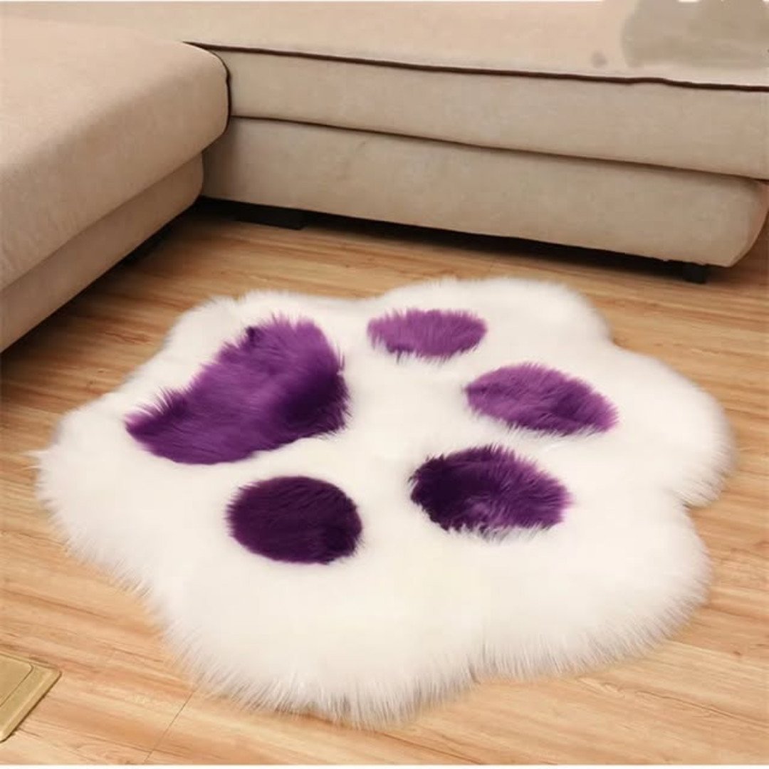 Cute Cat Paw Pattern Soft Plush Carpet