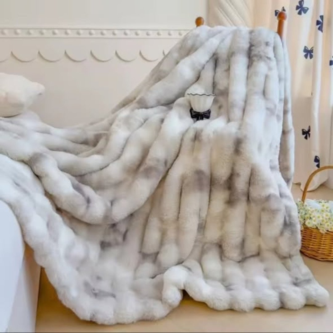 Dyed Soft Bubble Winter Throw Blanket Plain