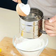 Handheld stainless steel flour sieve