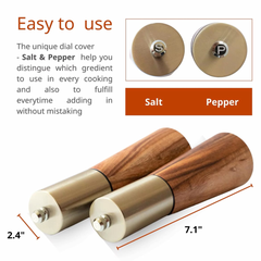 Bamboo Pepper and Salt Grinder Set