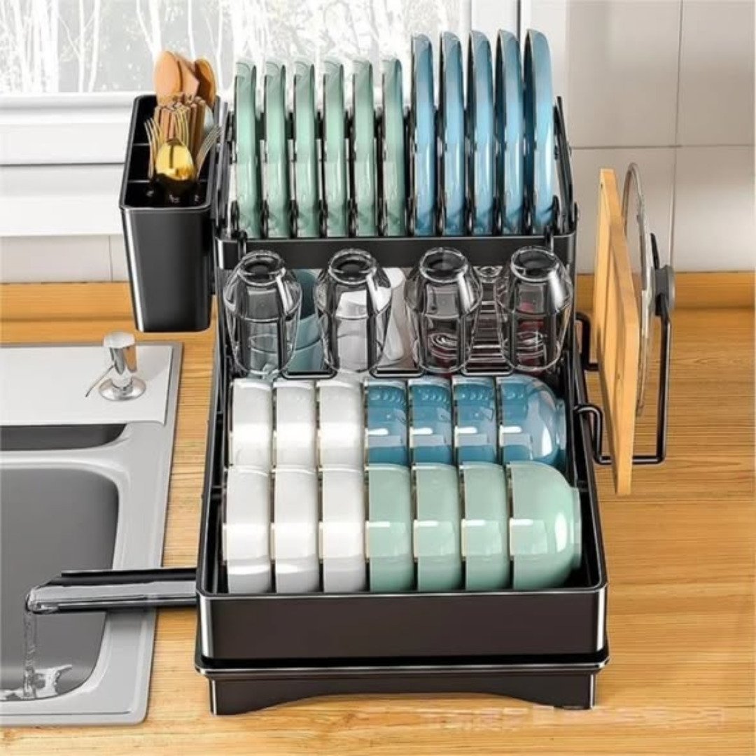 2 Tier Foldable Dish Drying Rack