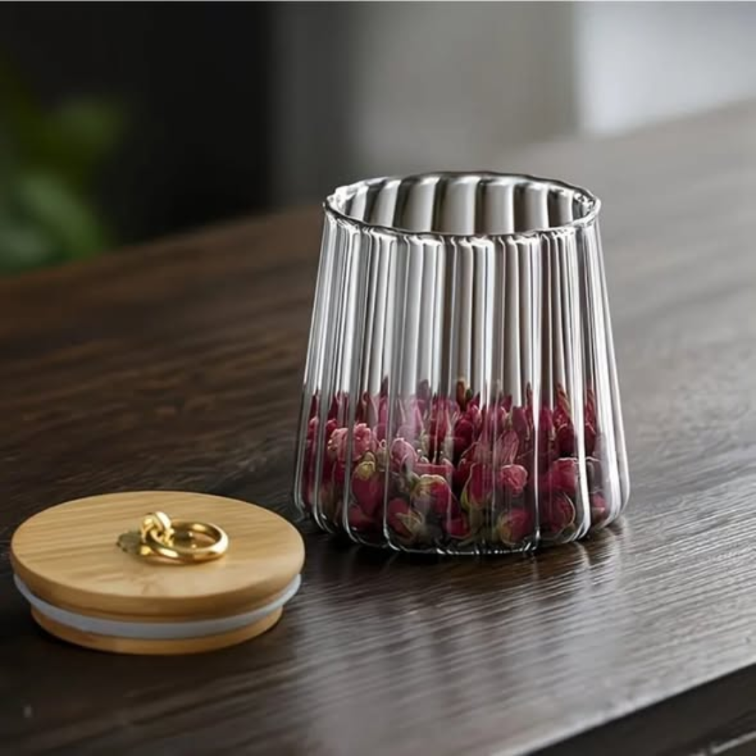 Glass Storage Jar With Bamboo Lid