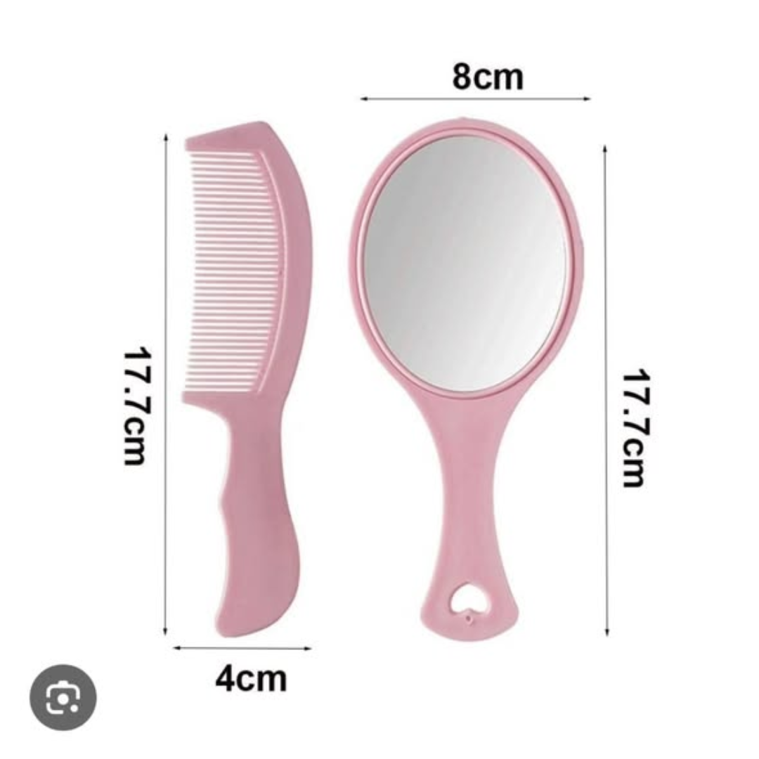 Hand mirror comb set