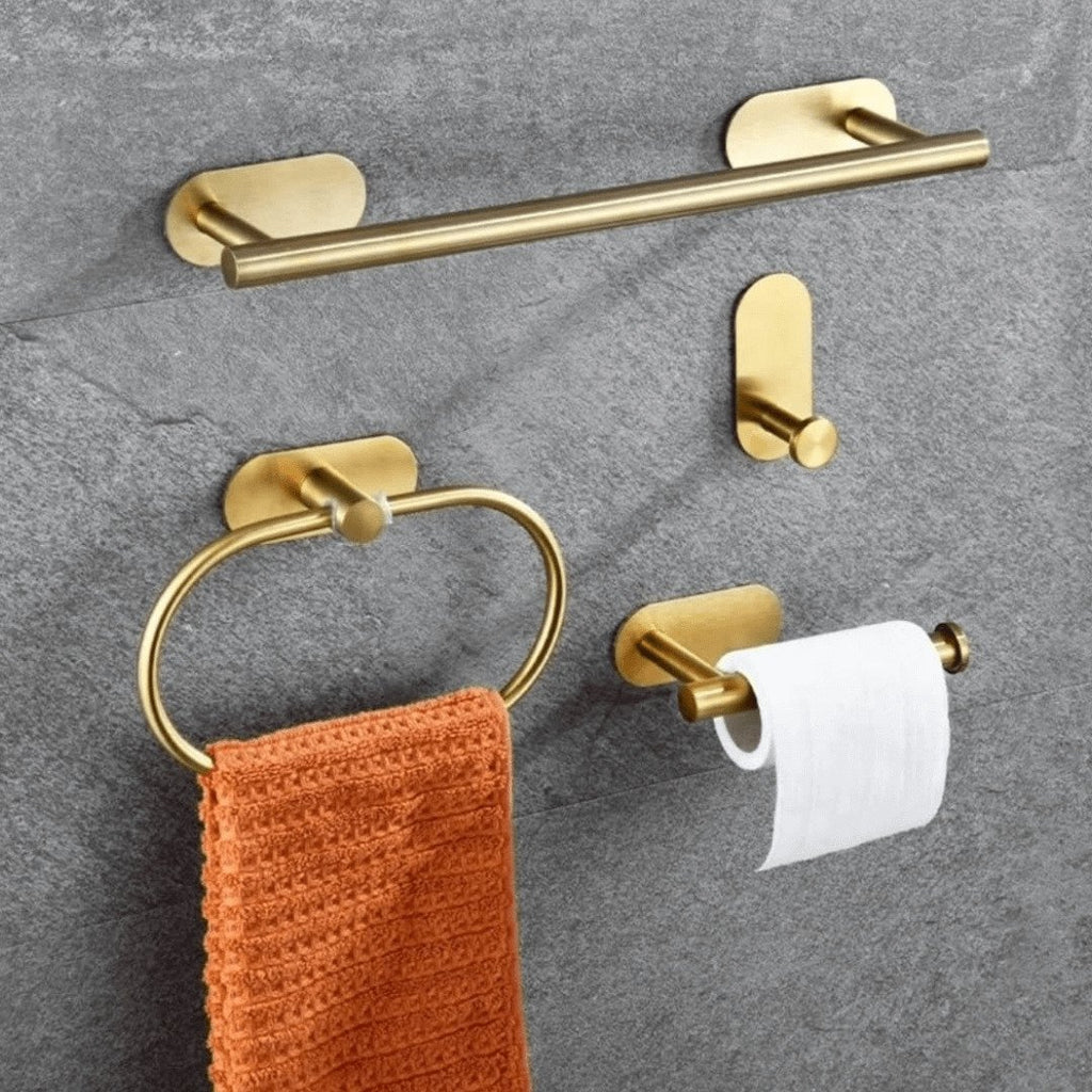 4-Piece Stainless Steel Bathroom Wall Hanger Set