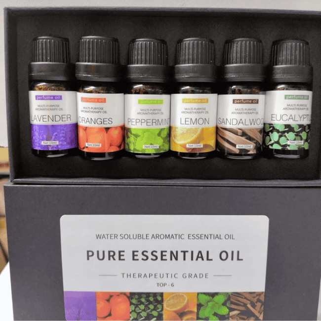 6pc set of 100{2065b22fa491b266a992e40606aaf4f3b30023166bdd0a41802df372cc64f91d} Pure Natural Aromatherapy Essential Oils