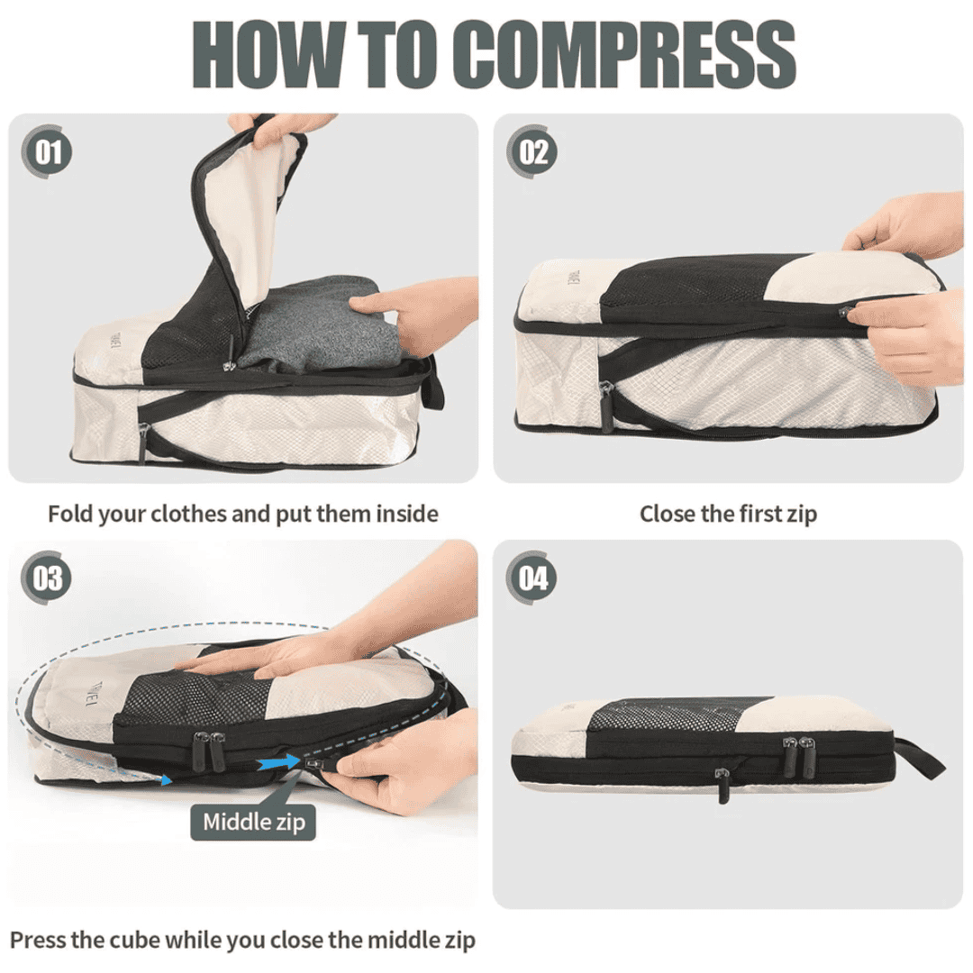 6pcs Set Compression Travel Bags