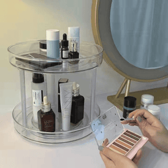 2 Layer 360 Rotation Cabinet Turntable Organizer