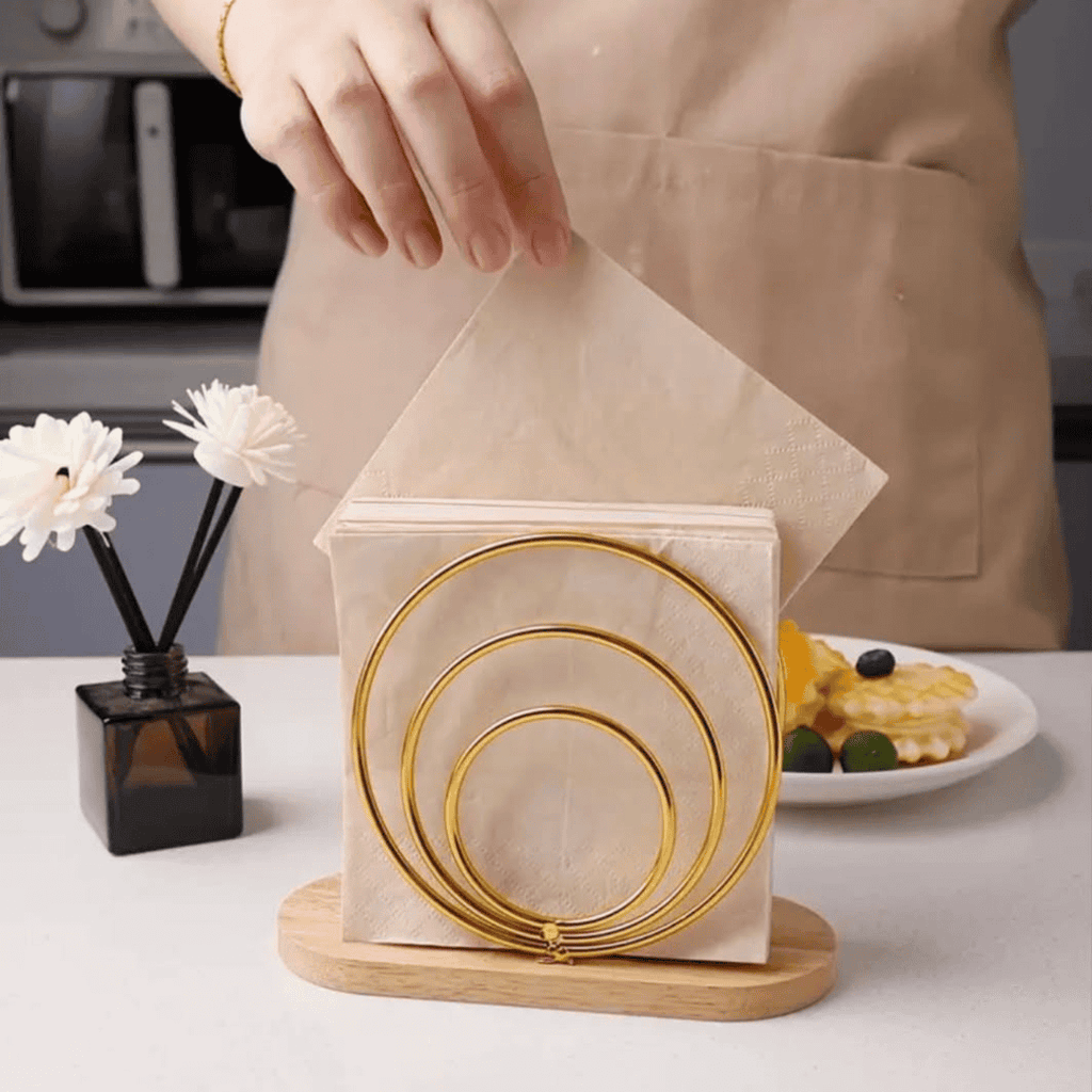 Napkin Holders with Wooden Base