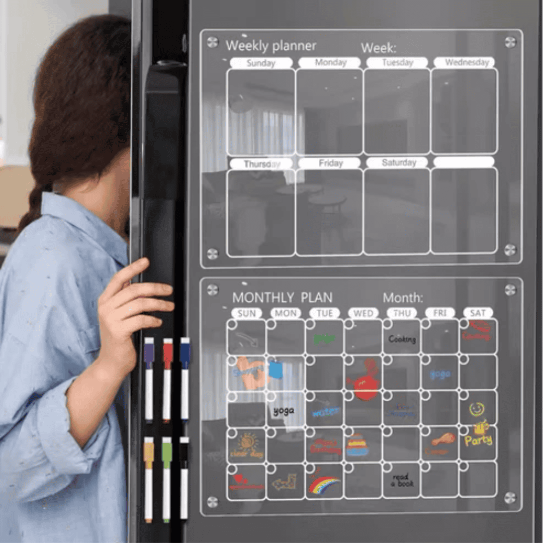 2pcs Magnetic Monthly/Weekly Fridge Planner