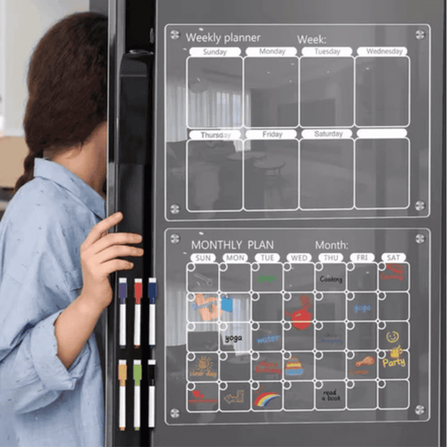 2pcs Magnetic Monthly/Weekly Fridge Planner