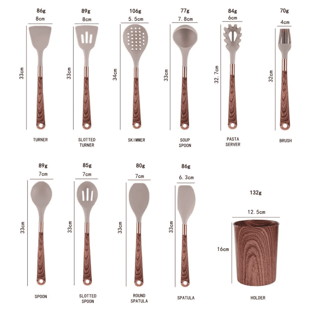 11pcs Silicone Spoon Set