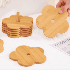 6 Pcs Set Bamboo Coasters
