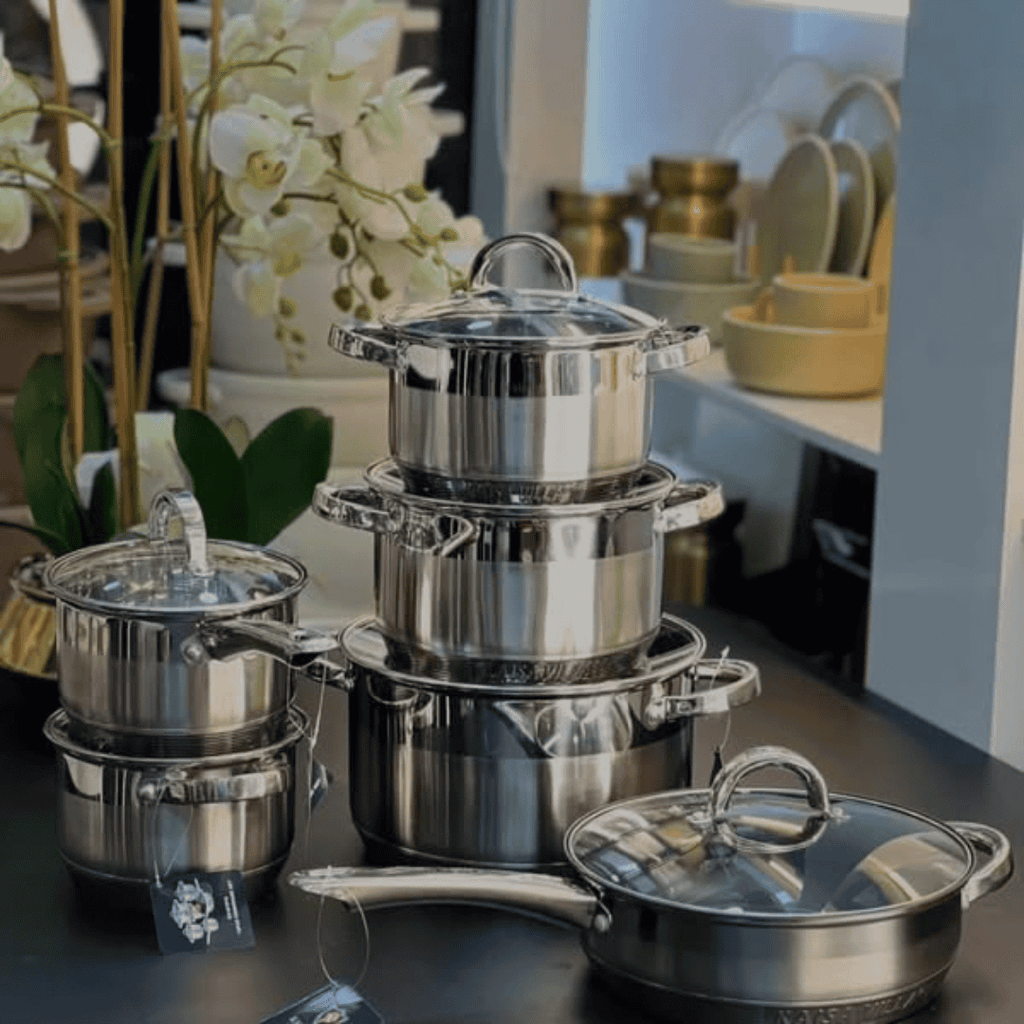 12 Pcs Stainless Steel Cooking Pots