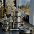 12 Pcs Stainless Steel Cooking Pots